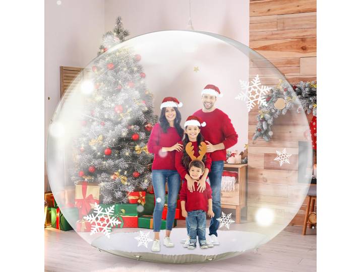 Boule à Neige Gonflable de 10 Pieds, Décorations de Noël en Plein Air, Grande Maison à Bulles Transparentes, Tente Igioo pour ix