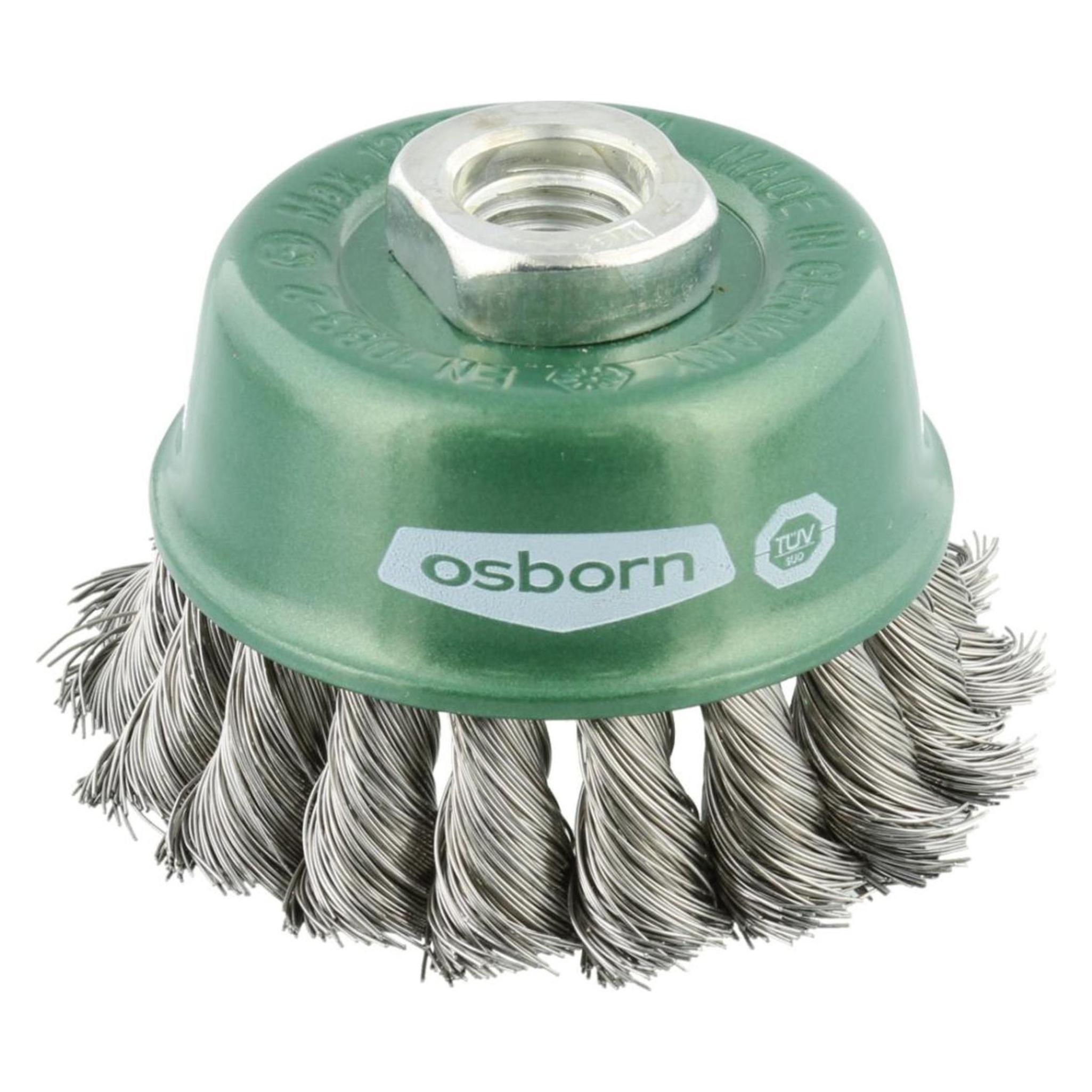 Osborn 2608331 Topfbürste M14 gezopft aus Rostfreiem Stahldraht, 65 mm (4013349620224)