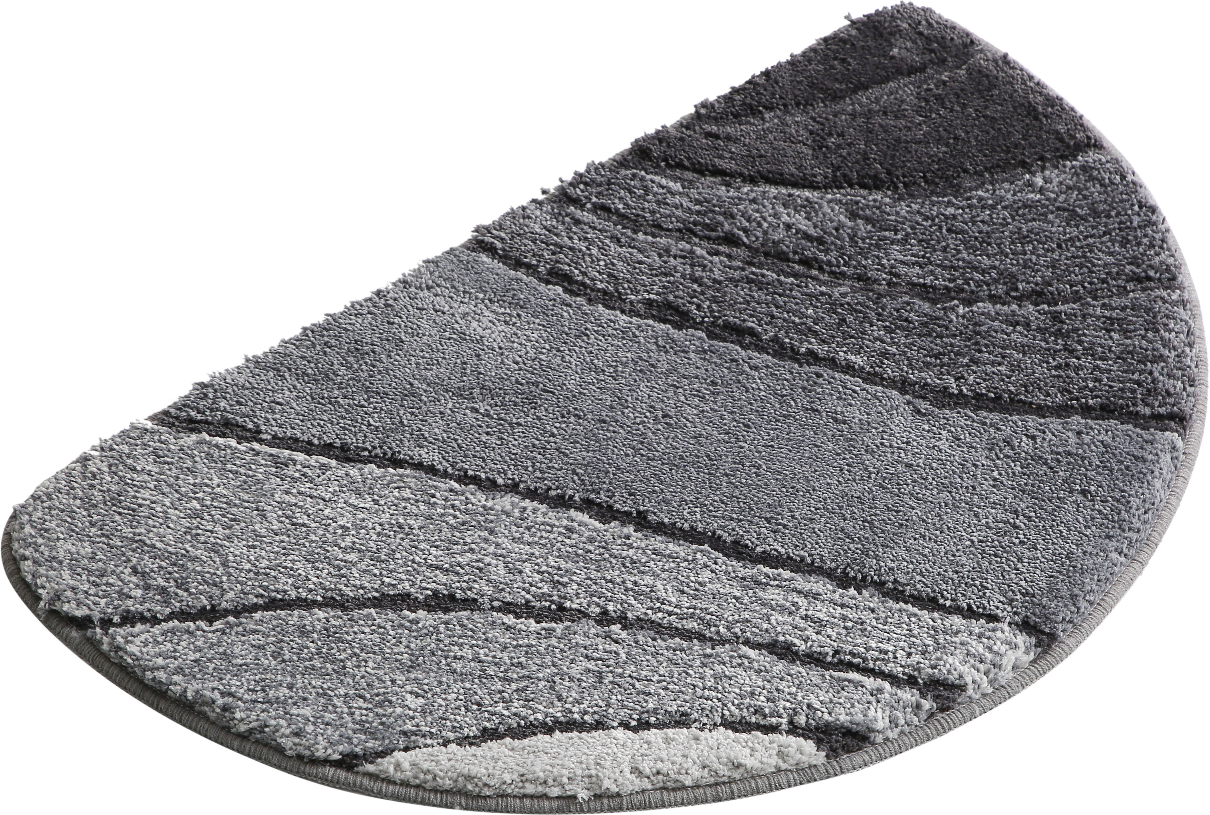 Badematte GOODPRODUCT "Josie, Badvorleger, Badezimmer Teppich" Gr. 8, grau (verlauf anthrazit), H:20mm, Polyester, Badematten, Badematte, Badteppich, Badematten, rechteckig, rund & als 3-tlg. Set erhältlich verlauf anthrazit halbrund (50cm x 80cm )