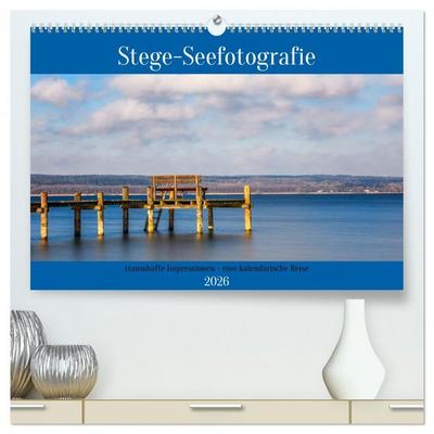 Stege - Seefotografie (hochwertiger Premium Wandkalender 2026 DIN A2 quer), Kunstdruck in Hochglanz