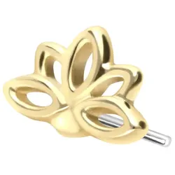14 Karat Gold Aufsatz mit Titan Push Pin LOTUSBLÜTE