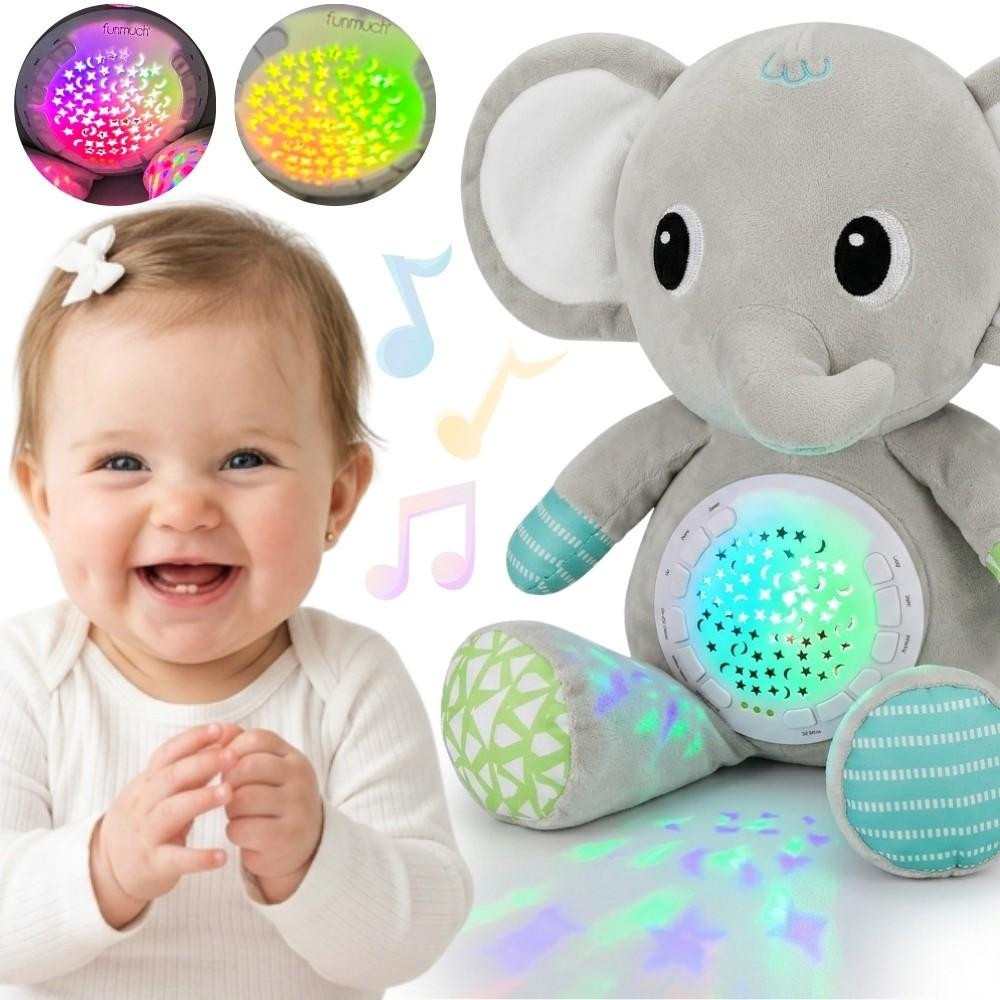 Woopie Babyolifant knuffel met projector en 12 rustgevende melodieën