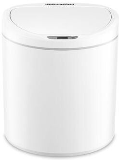Ninestars Semi-Round White 2.1 Gallon Motion Sensor Trash Can 2.1 Gallon