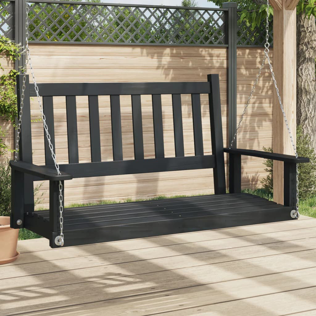 ClassicLiving Hanging Porch Swing Black 63cm H X 115cm W X 65cm D