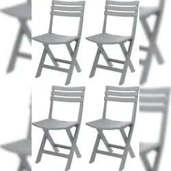 Gartenstuhl Stuhl Klappstuhl 4 Stk. Grau 78x44x42cm Klappbar Sitzen Garten Balkon