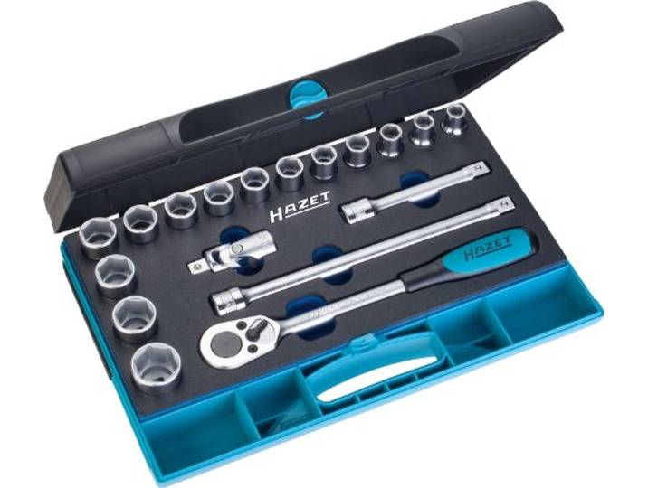 Hazet 932/18 Jeu de Clés à douilles/profil traction à 6 pans extérieurs/nombre d'outils 18