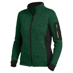 Damen Strick Fleecejacke "MARIEKE" - XL - grün/schwarz