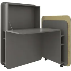 fm Büromöbel Sekretär »FLATup« rechts öffnend basaltfarben braun, 107x126x91 cm