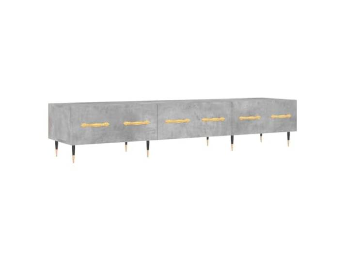 GHVBNMF TV-Schrank Betongrau 150x36x30 cm Lowboard aus Holzwerkstoff Moderne Fernsehkommode mit 3 Schubladen und stabilen Eisenbeinen für Wohnzimmer und Schlafzimmer in Betongrau.