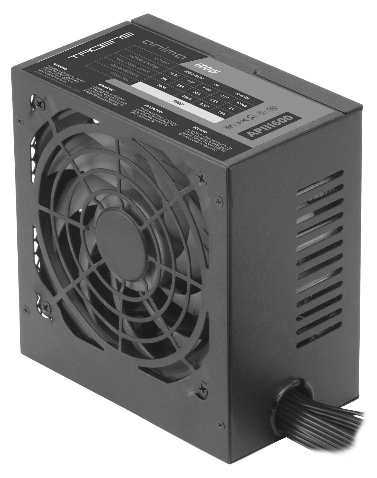 Selius ATX PC-voeding 600W met SMD-technologie en 12cm ultrasilent-ventilator