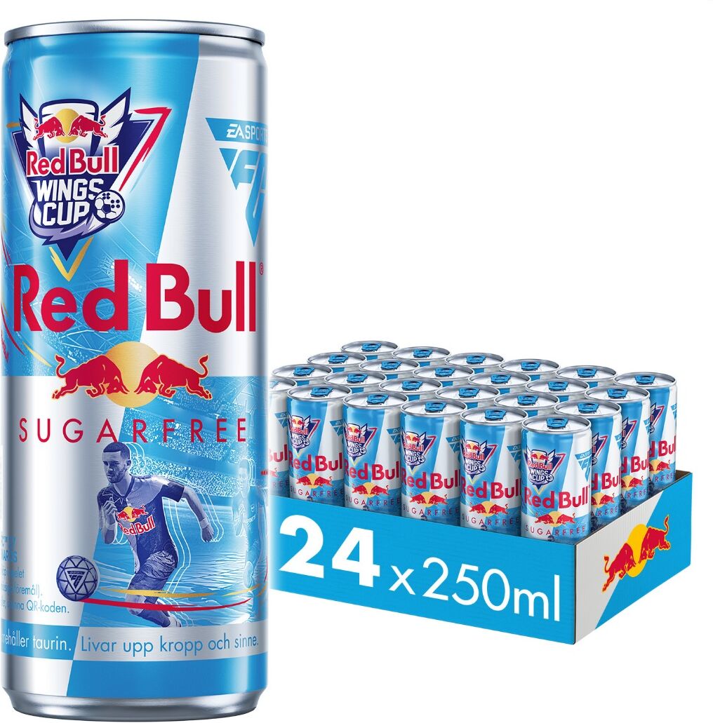 Red Bull 24x Energidryck, 250 Ml, Sockerfri Wings Cup Edition