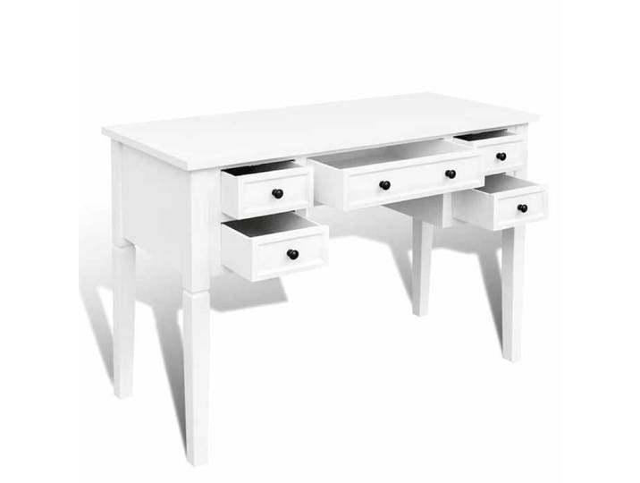 Magnifique Blanc Table de travail -Bureau blanc à 5 tiroirs - Cadre durable &&60039