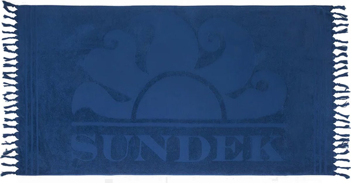 Sundek heren jacquard strandlaken big logo blauw