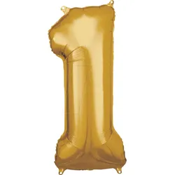 AMSC BALLON 1 GO - AMSCAN Folienballon Zahl 1 gold