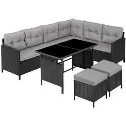 TecTake GmbH tectake Rattan Lounge Barletta  Schwarz/Grau
