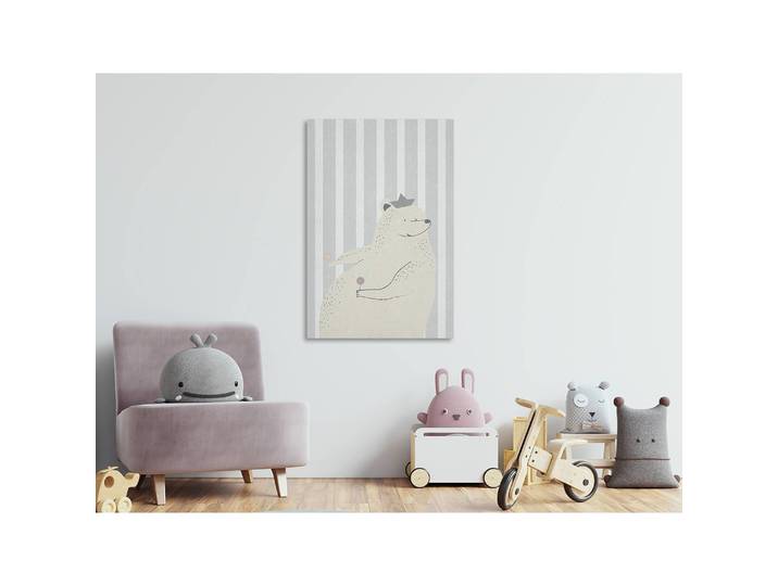 Tableau déco Teddy Bear Gourmand Lin Gris 40 x 60cm