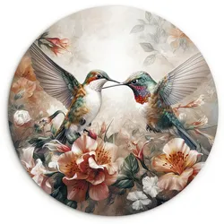 WANDBILD Kolibri - Vögel - Blumen - Natur Room Decor 140x140 cm