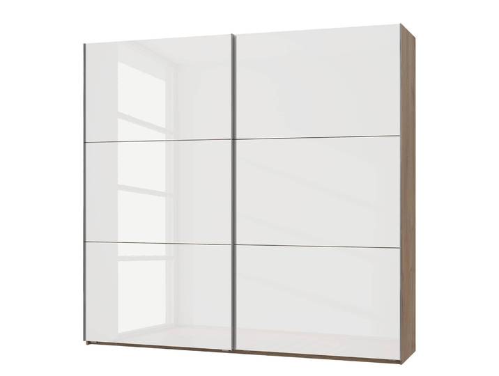 Schwebetürenschrank Level 36 D I 250 x 236cm Weiß/Hochglanz Weiß/Eiche Dekor