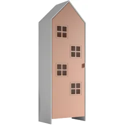 REGALSCHRANK Kania 58x37x171 MDF Weiß/Pink
