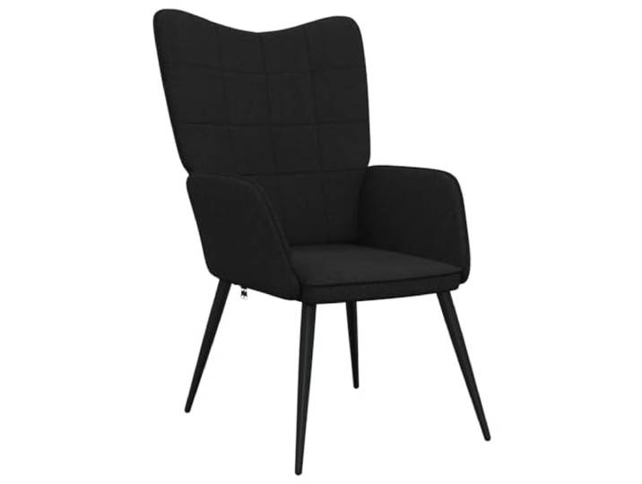 Tmriohed Relaxsessel Schwarz Polstersessel mit Stahlgestell Bequemer Fernsehsessel mit weicher Schaumstoffpolsterung und elegantem Steppmuster fuer Wohnzimmer und Esszimmer.