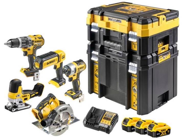 Dewalt 18V Combo Kit Dck500P3T (Dcd796 + Dcf887 + Dcs570 + Dcs335 + Dcl050) 3X5.0Ah 2X Tstak