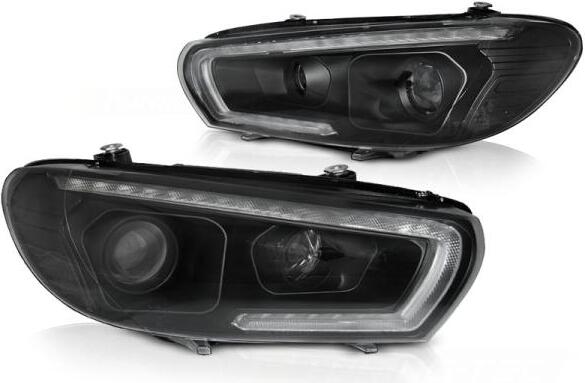 Xenon Scheinwerfer LED Tagfahrlicht passend für VW Scirocco 3 08- Schwarz dynamischen Blinker