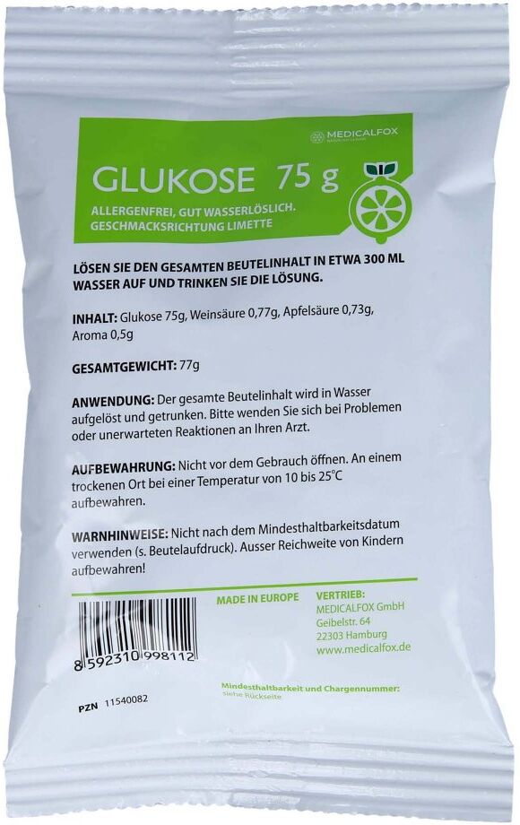 Glukose 75 g Limette Plv.z.her.e.lsg.z.einnehmen