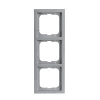 Rahmen dreifach, Kunststoff, lackiert, matt, Unterputzmontage, future linear, Typ 1723-183K aluminium (gebürstet), Retail