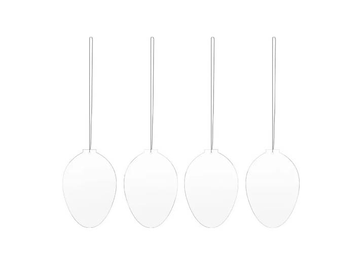 Cooee Design Décoration de Pâques Easter Deco œuf Lot de 4 White