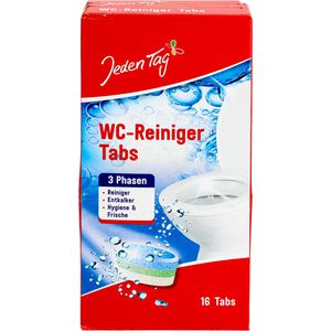 JedenTag WC-Reiniger 3-Phasen, WC Tabs, mit Citrusduft, Pack 16 Stück