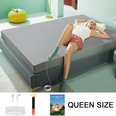 GlowBake Astarexin Earthing Fitted Sheet, Organic Cotton Grounding Bed Sheet With Conductive Silver Fiber For Nature Wellness grey queen Size us Plug