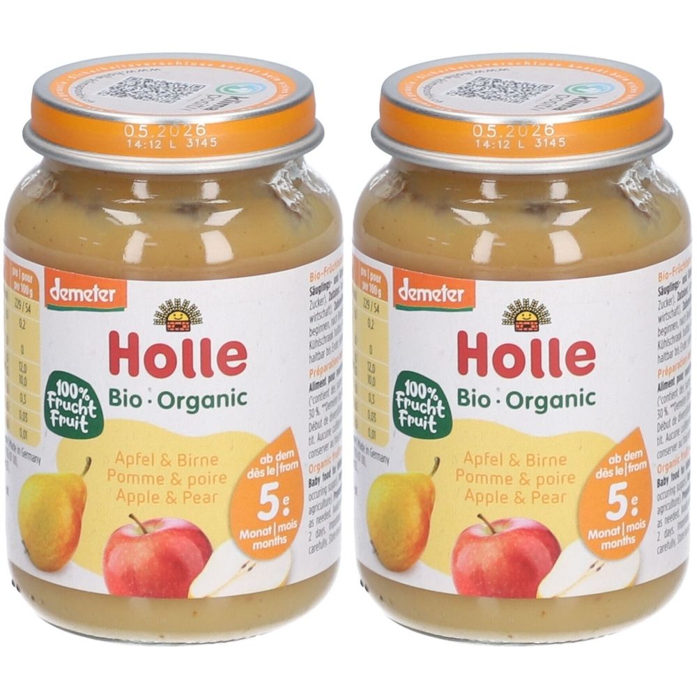 Holle Apfel und Birne Glas 190 g x2 2x190 Set
