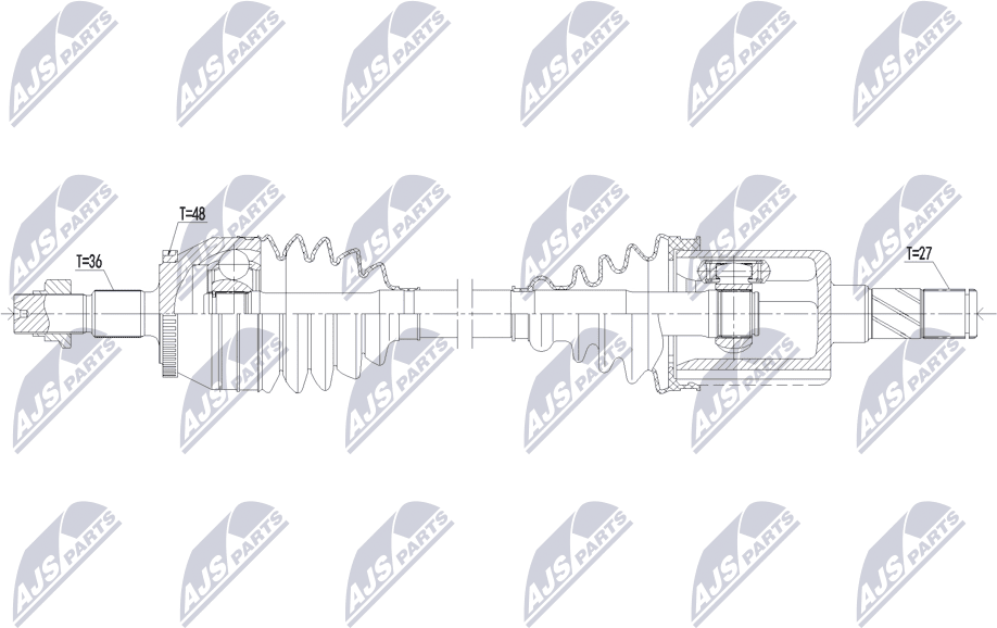 Nty Antriebswelle Npw-Mg-002 Vorderachse Links Für Mg