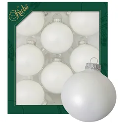 Krebs Glas Lauscha Satinweiße 7cm Glaskugel uni