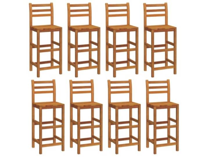 GFEROMRF Barhocker 8 STK. Massivholz Akazie Rustikales Design, Fußstützen in 2 Höhen, Belastbar bis 110 kg, Für Bartheke und Küchentheke