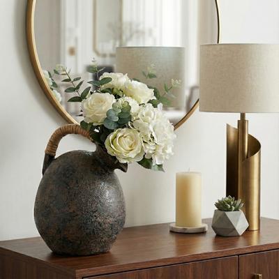 Sagebrook Home Wrapped Handle Terracotta Pottery Flower Vase for Home Decor