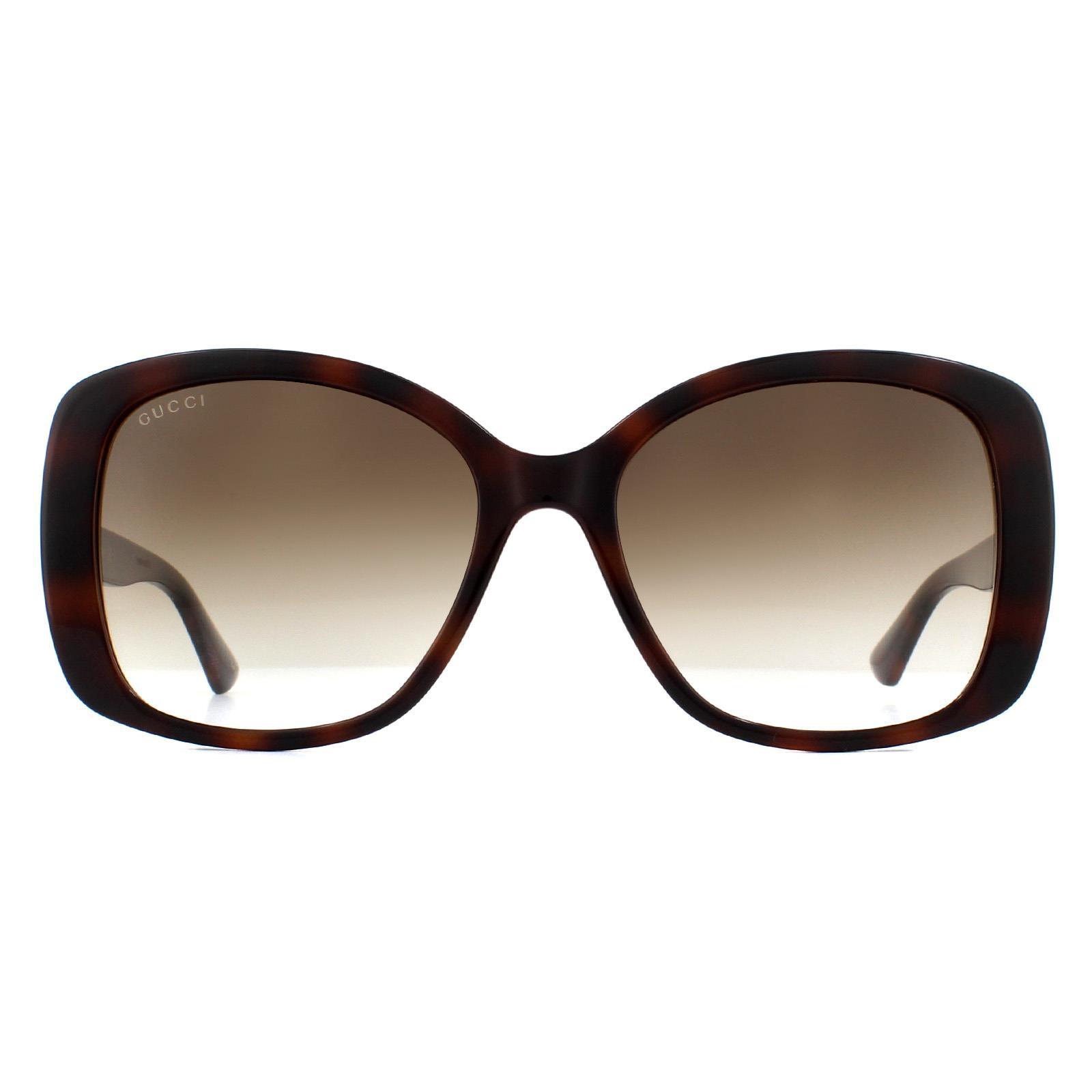 Gucci Schmetterling Damen Sonnenbrille Havana Braun Gradient