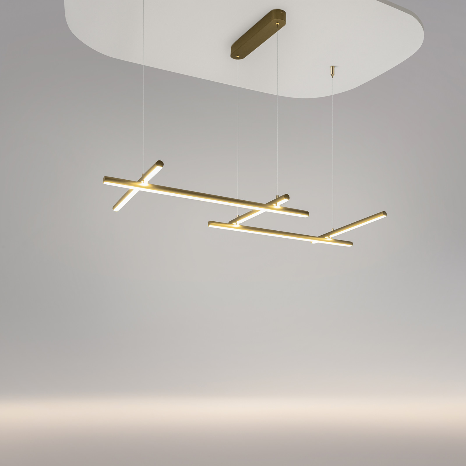 home24 LED-hanglamp Radiance goud/messing, diameter: 54 cm