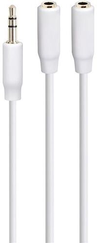 Accsup Cabo Áudio Splitter Jack 3.5mm  - 0.2m - Branco