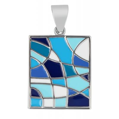 Kettenanhänger ADELIA´S "moderner Schmuck Anhänger aus Edelstahl", blau, Schmuckanhänger, Damen, Edelstahl, Kettenanhänger