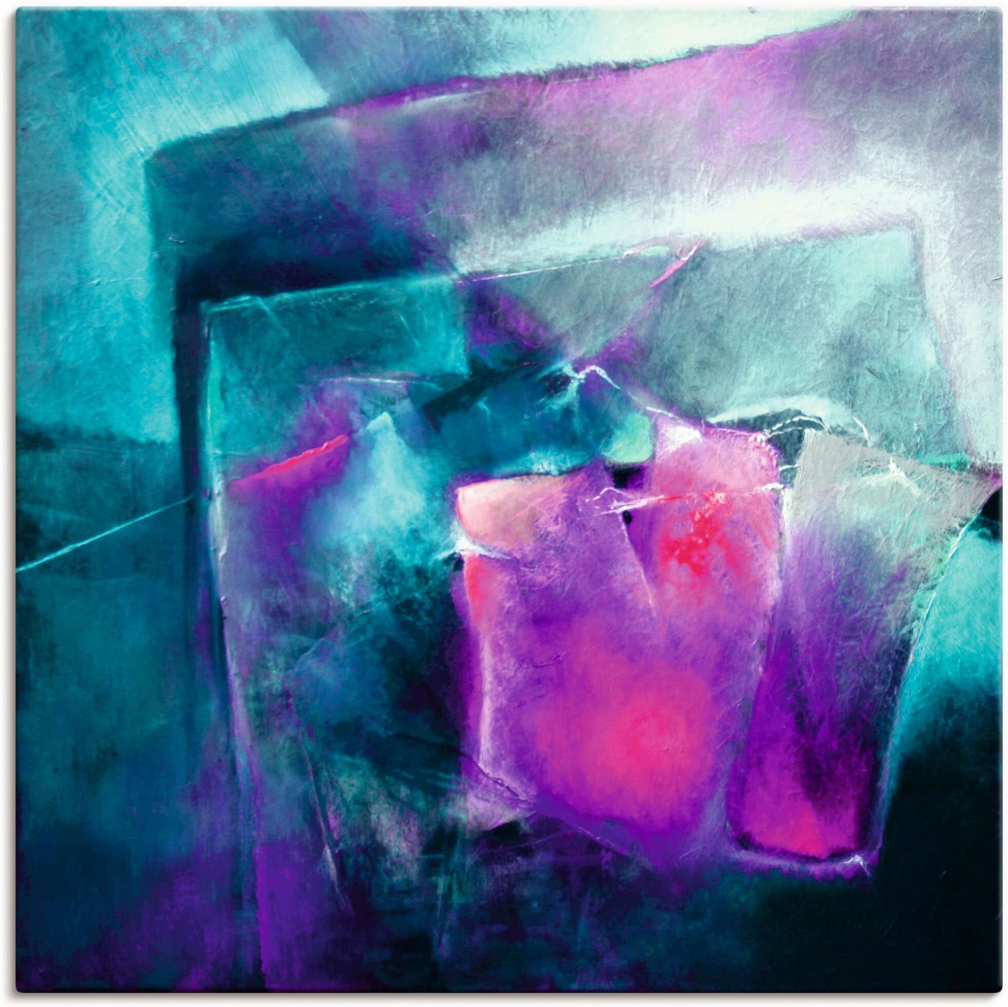 Leinwandbild ARTLAND, pink (farbe bild(er): pink), B:50cm H:50cm, Bilder, Leinwandbild, auf Holzrahmen gespannt farbe bild(er): pink B/H/T: 50cm x 50cm, Leinwandbild Muster quadratisch, 1 Stk.