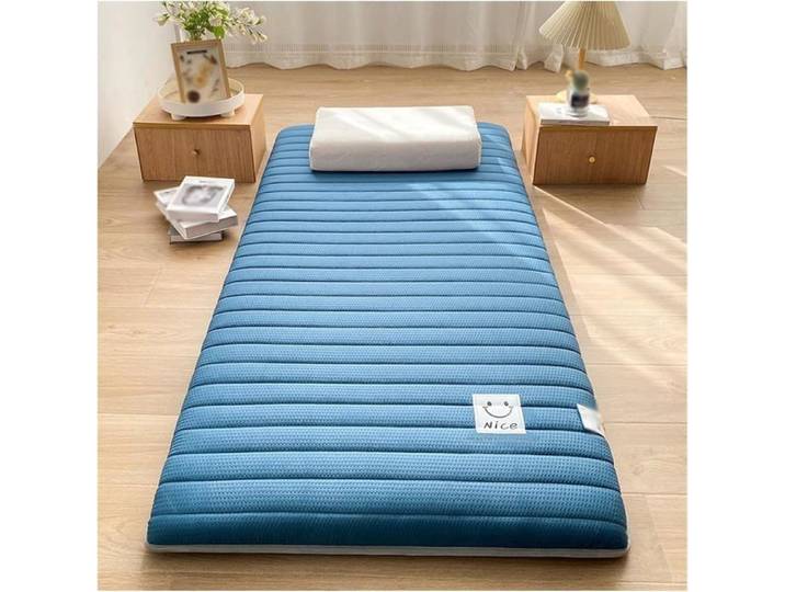 Matelas futon japonais pliable 8 cm mousse haute densité gris 90x190 cm lit double