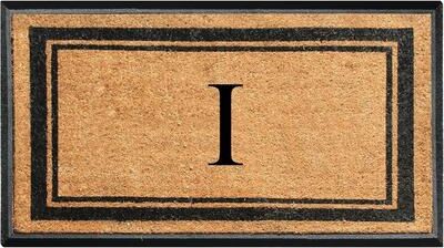 "A1 Home Collections Markham Border Natural Flocked Rubber Large Doormat 30""x48"""