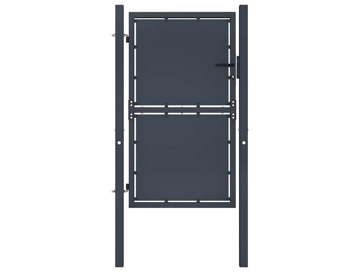 vidaXL Gartentor für Zaunanlage, 100/150 cm, aus Stahl, Anthrazit, Grau, Metall, 100x200 cm, Gartenzubehör