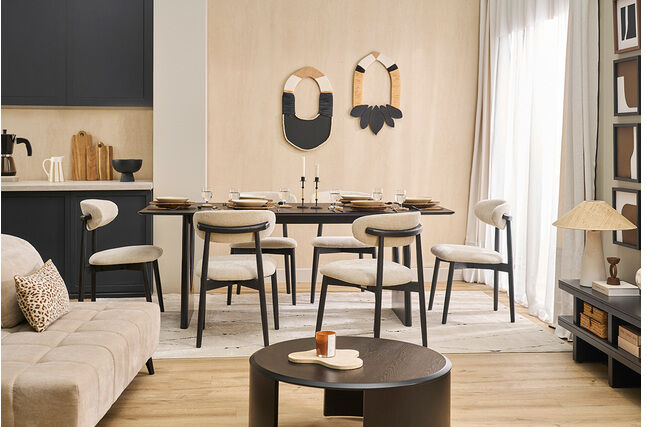 Miliboo Rechteckiger schwarzer Design-Esstisch L200 cm KUALA