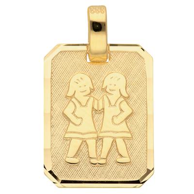 Kettenanhänger ADELIA´S "333 Gold Sternzeichen Anhänger Zwilling", gold, Schmuckanhänger, Damen, Zwilling, Gold, Kettenanhänger, Goldschmuck für Damen & Herren