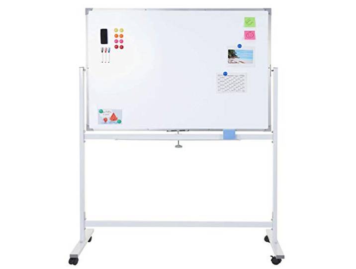 Mendler Whiteboard HWC-C85, mobil rollbar inkl. Zubehör - 120x90cm