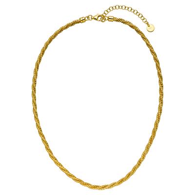 Kette ohne Anhänger JOBO "verschlungen", gold (vergoldet), Halsketten, Damen, Silber 925 (Sterlingsilber), L: 47, 925 Silber 47 cm