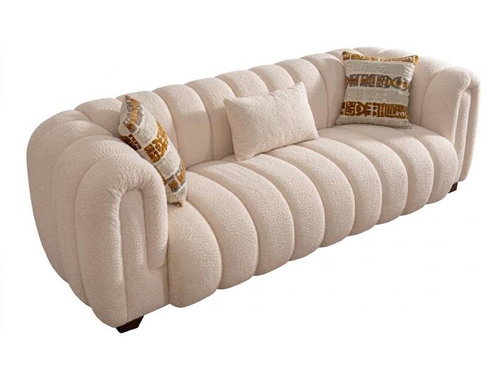 JVmoebel 3-Sitzer Beiges modernes 2-Sitzer-Sofa Stoffsofa Designersofas hohe Qualität, 1 Teile, Made in Europa