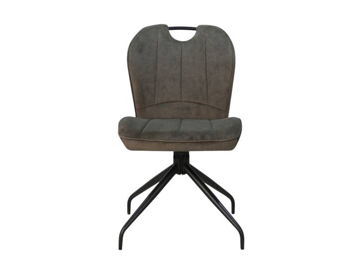 Chaise repas en tissu gris